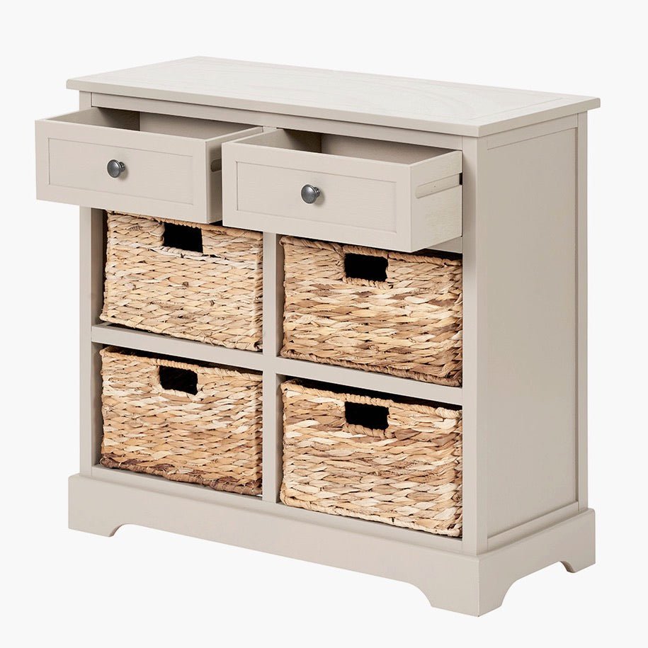 Devonshire Putty Pine 2 Drawer 4 Basket Unit10 - Duck Barn Interiors