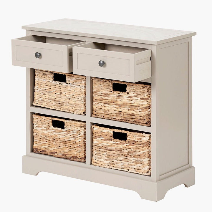 Devonshire Putty Pine 2 Drawer 4 Basket Unit10 - Duck Barn Interiors