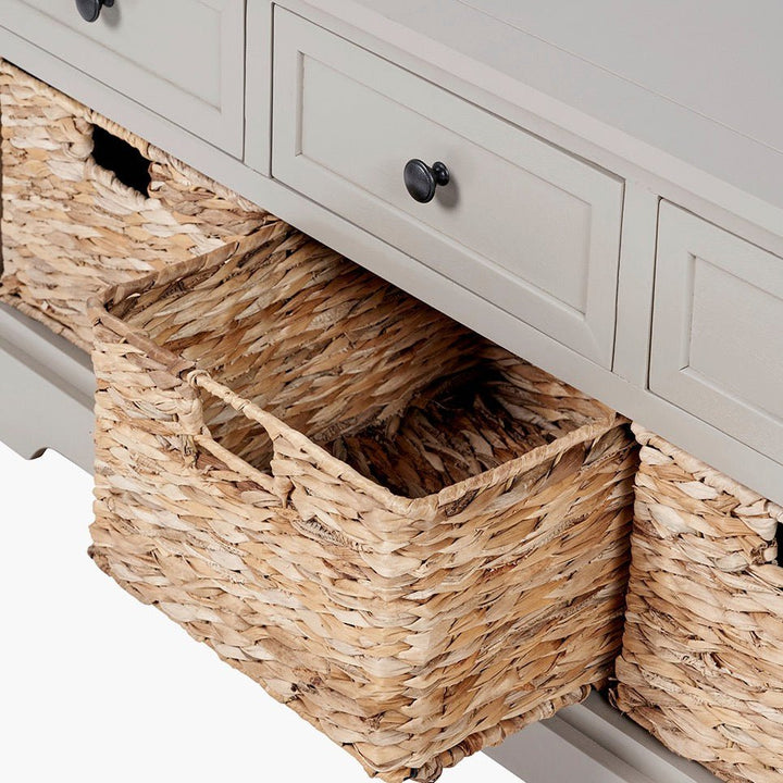 Devonshire Putty Pine 3 Drawer 3 Basket Cabinet4 - Duck Barn Interiors