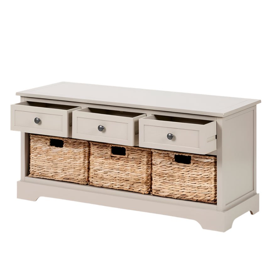 Devonshire Putty Pine 3 Drawer 3 Basket Cabinet2 - Duck Barn Interiors