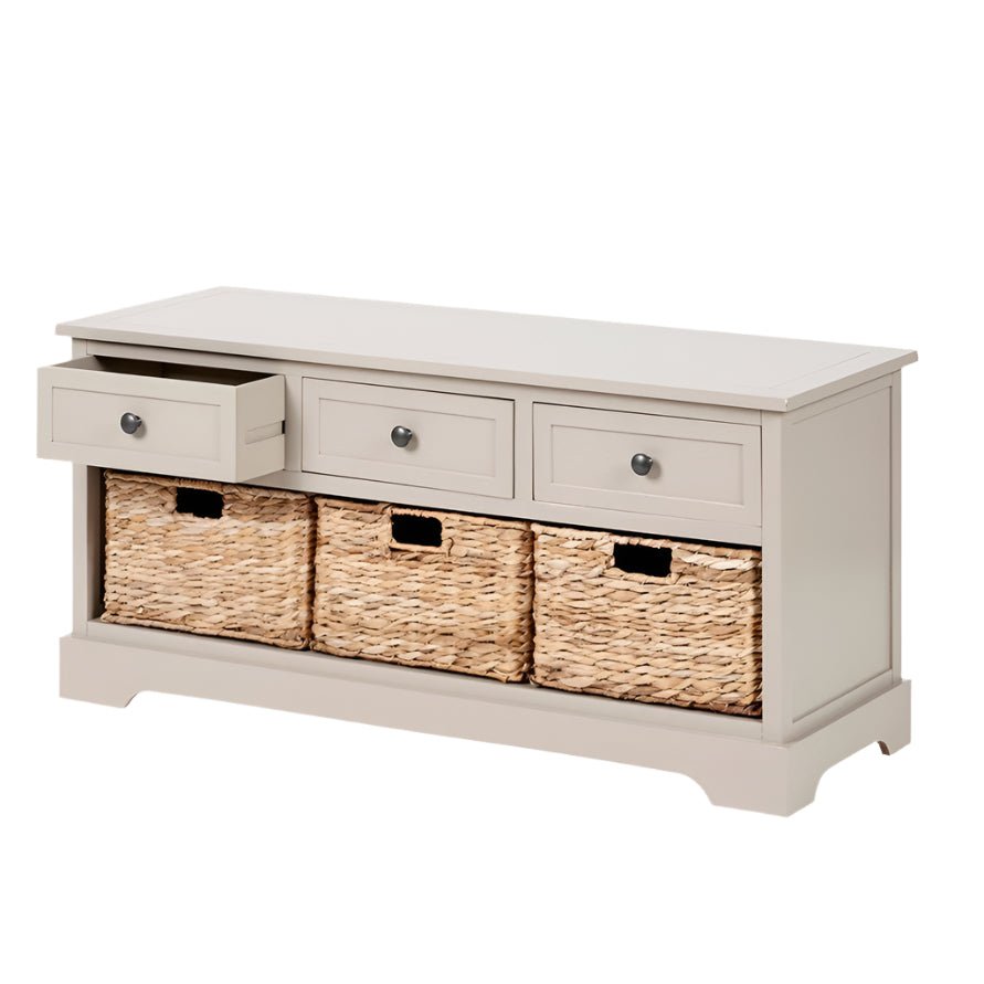 Devonshire Putty Pine 3 Drawer 3 Basket Cabinet9 - Duck Barn Interiors