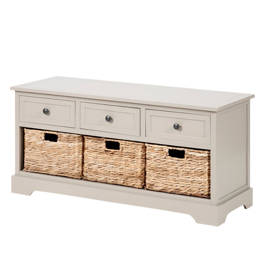 Devonshire Putty Pine 3 Drawer 3 Basket Cabinet7 - Duck Barn Interiors