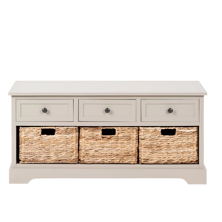 Devonshire Putty Pine 3 Drawer 3 Basket Cabinet8 - Duck Barn Interiors