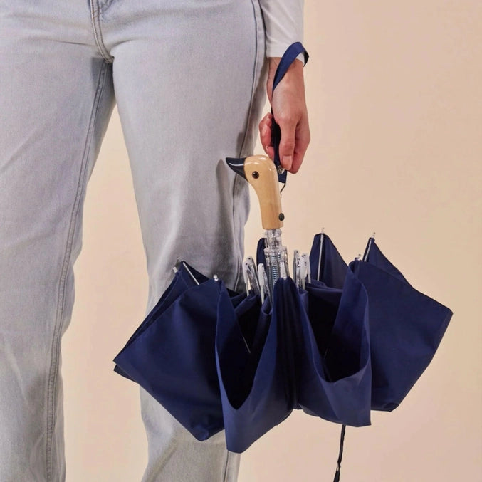 Navy Compact Eco-Friendly Duck Umbrella