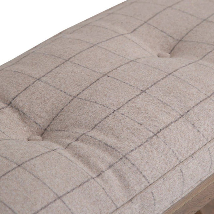 Dining Bench Cushion - Natural Check - 2m5 - Duck Barn Interiors