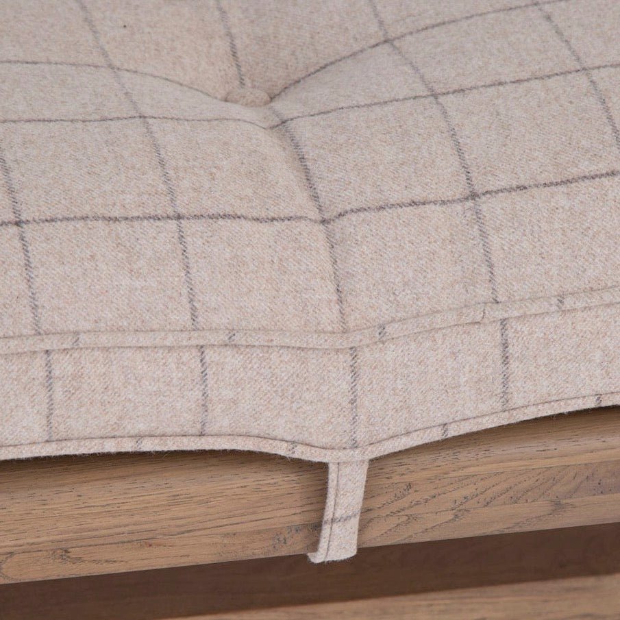 Dining Bench Cushion - Natural Check - 2m8 - Duck Barn Interiors