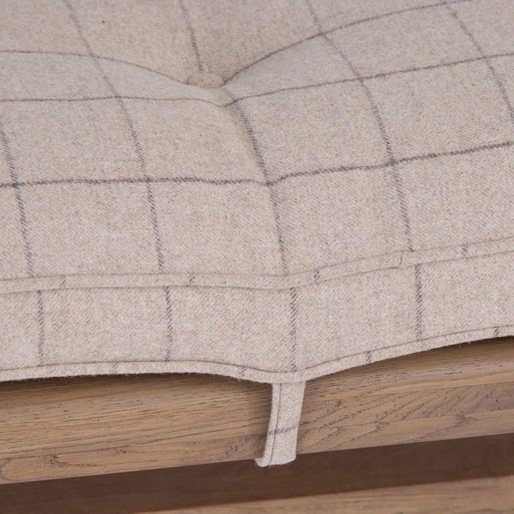 Dining Bench Cushion - Natural Check - 2m8 - Duck Barn Interiors