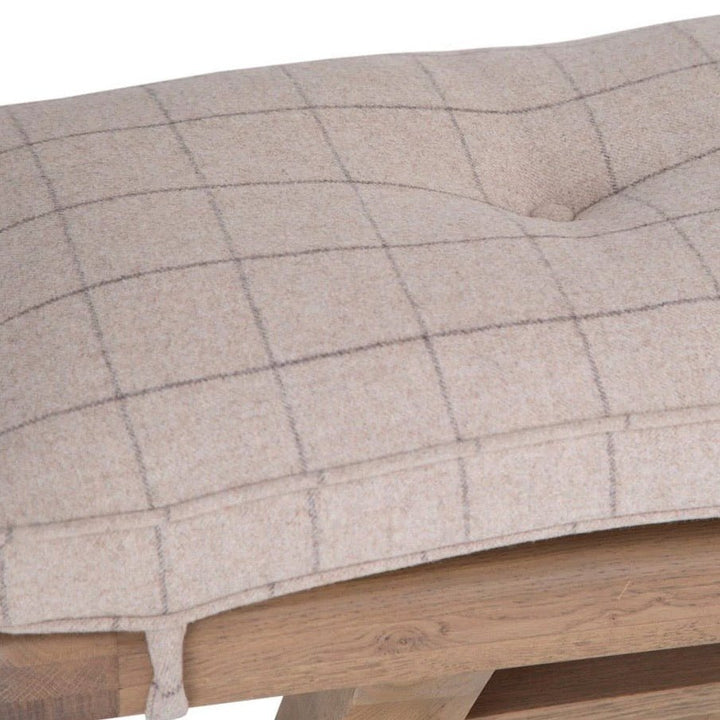 Dining Bench Cushion - Natural Check - 2m9 - Duck Barn Interiors