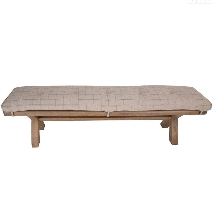 Dining Bench Cushion - Natural Check - 2m10 - Duck Barn Interiors