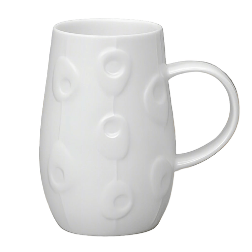 Droplet White Bone China Mug - Pebble