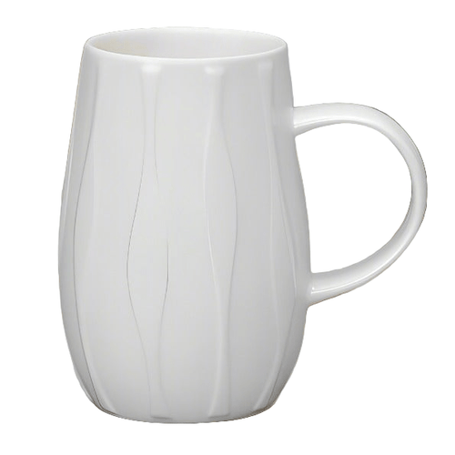 Droplet White Bone China Mug - Wave