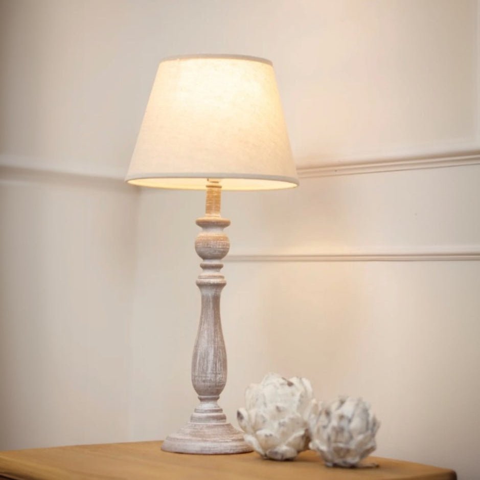 Dunum Column Table Lamp With Linen Shade2 - Duck Barn Interiors