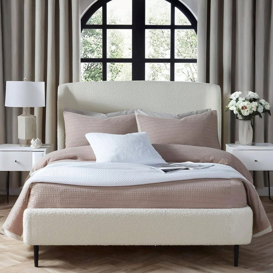 Eden Boucle Bed Frame - Ivory (2 Sizes)1 - Duck Barn Interiors