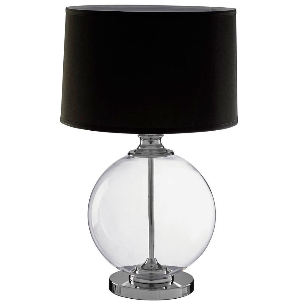 Edna Glass Table Lamp with Black Silk Shade - Small2 - Duck Barn Interiors