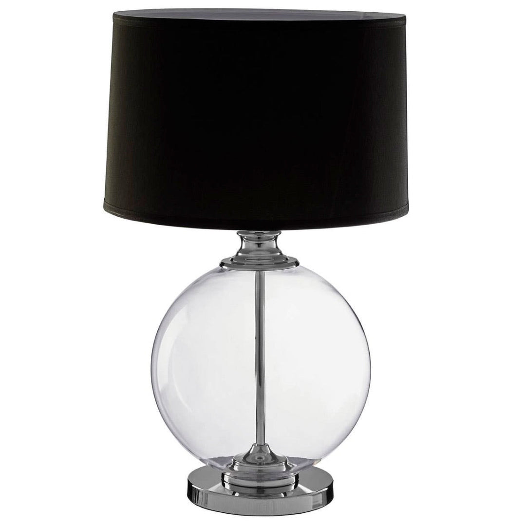 Edna Glass Table Lamp with Black Silk Shade - Small2 - Duck Barn Interiors