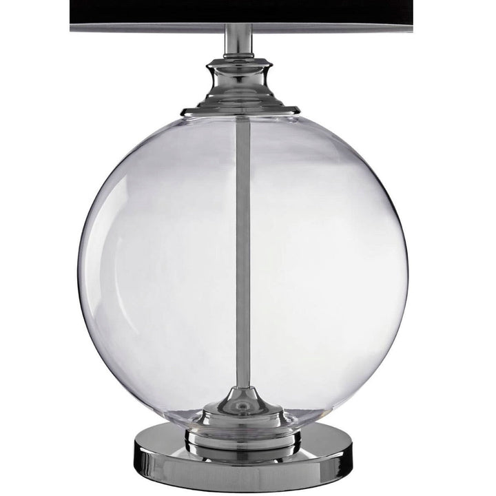 Edna Glass Table Lamp with Black Silk Shade - Small3 - Duck Barn Interiors