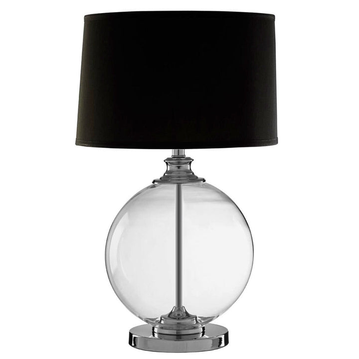 Edna Glass Table Lamp with Black Silk Shade - Small1 - Duck Barn Interiors