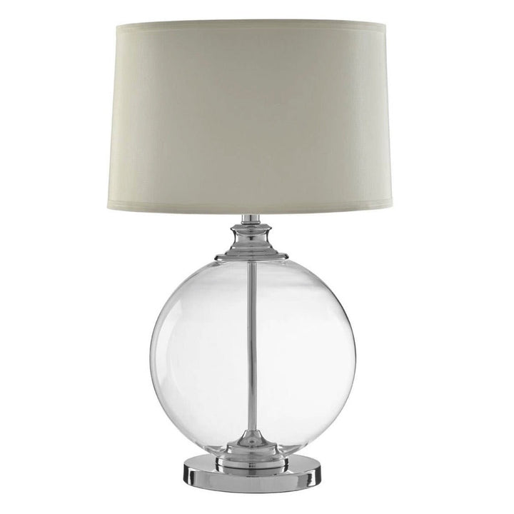 Edna Glass Table Lamp with Ivory Silk Shade - Small1 - Duck Barn Interiors