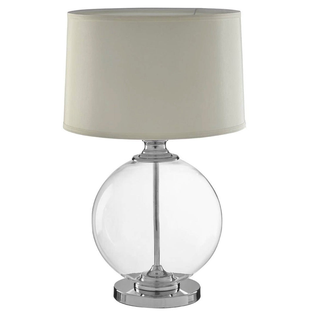Edna Glass Table Lamp with Ivory Silk Shade - Small2 - Duck Barn Interiors