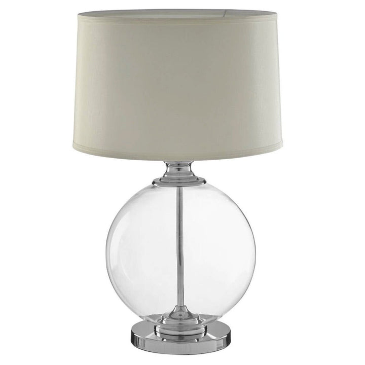 Edna Glass Table Lamp with Ivory Silk Shade - Small2 - Duck Barn Interiors