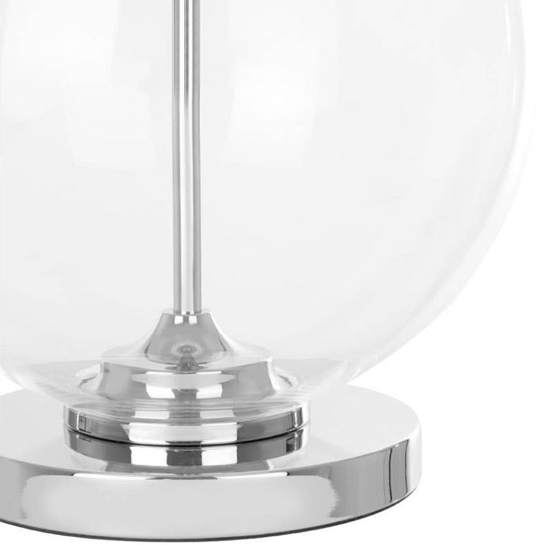 Edna Glass Table Lamp with Silver Silk Shade - Small4 - Duck Barn Interiors