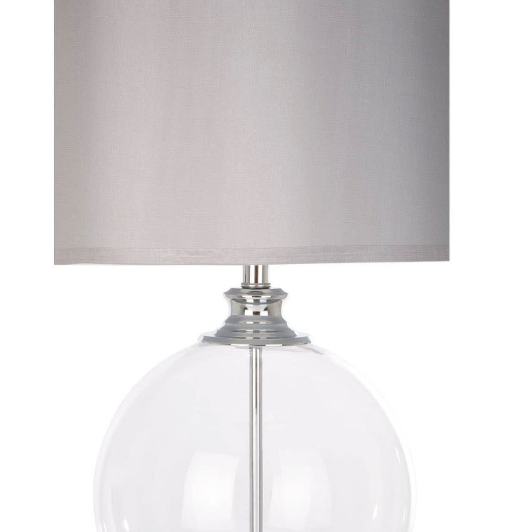 Edna Glass Table Lamp with Silver Silk Shade - Small3 - Duck Barn Interiors