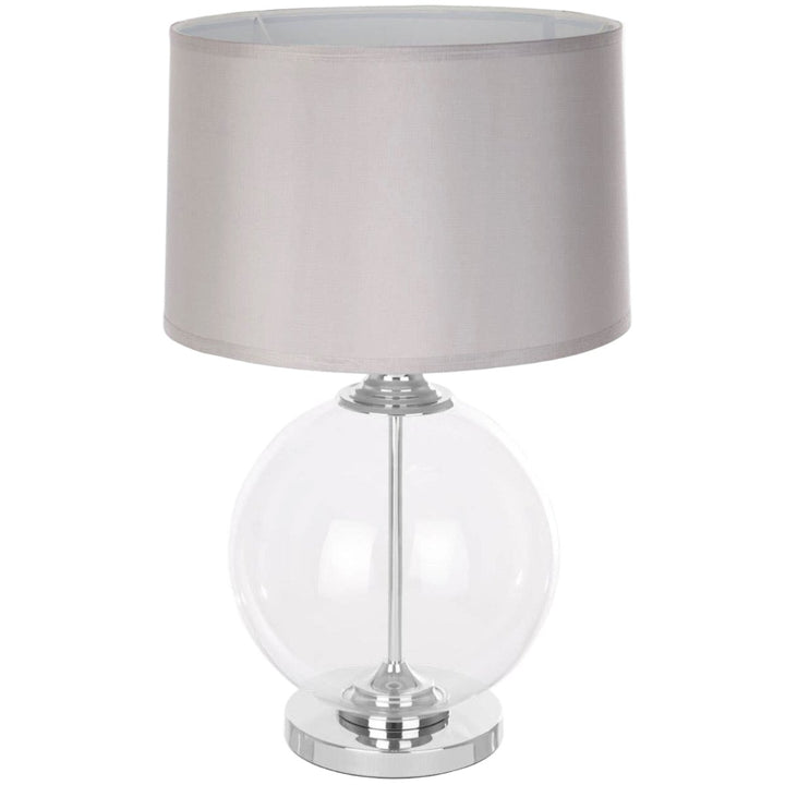 Edna Glass Table Lamp with Silver Silk Shade - Small2 - Duck Barn Interiors