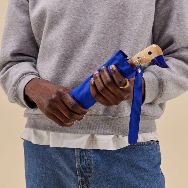 Cobalt Blue Compact Eco-Friendly Duck Umbrella