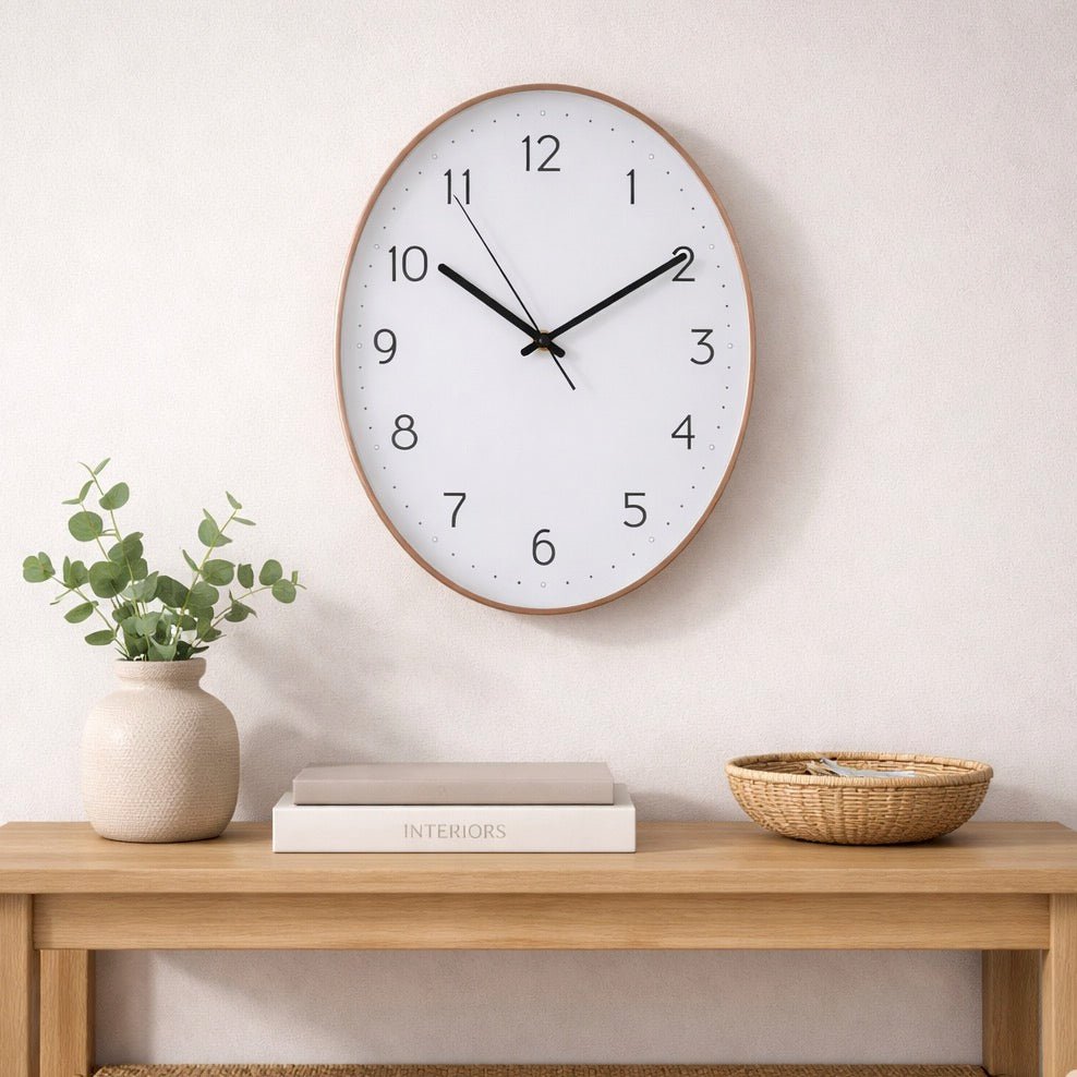 Elko Oval Wall Clock - Copper (35cm)1 - Duck Barn Interiors