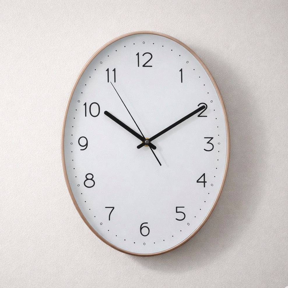 Elko Oval Wall Clock - Copper (35cm)2 - Duck Barn Interiors