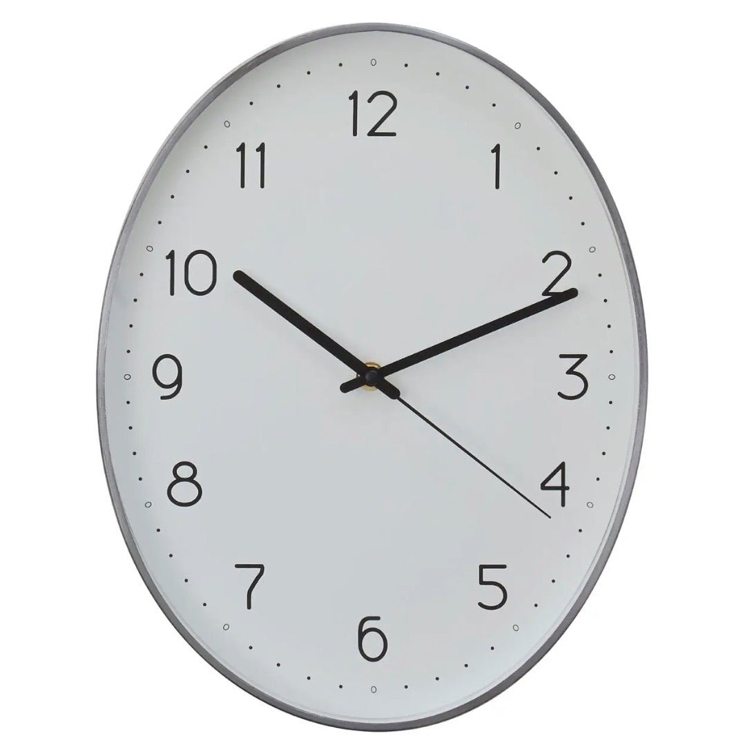 Elko Oval Wall Clock - Dark Grey1 - Duck Barn Interiors