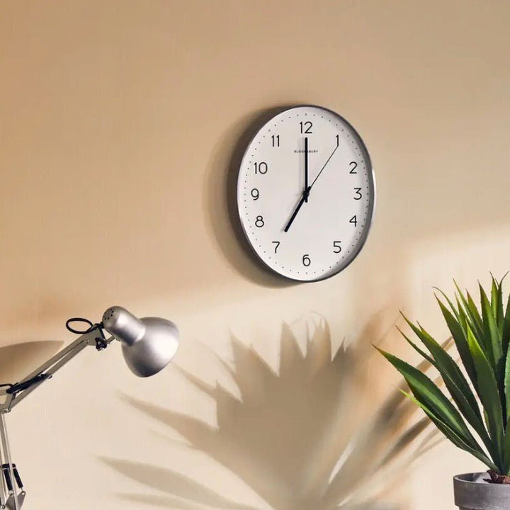 Elko Oval Wall Clock - Silver2 - Duck Barn Interiors