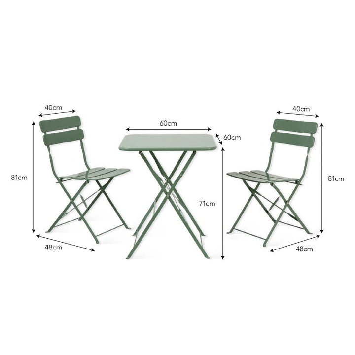 Elmley Bistro Set - Thistle Green12 - Duck Barn Interiors