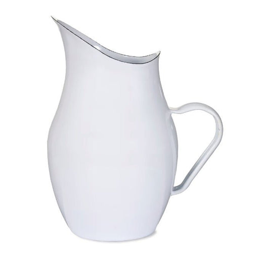 Enamel Water Pitcher Jug - White