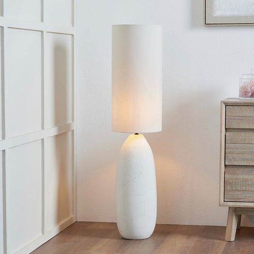 Erika Textured Ceramic Floor Lamp - White