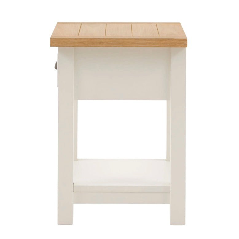 Eton 1 Drawer Bedside Table - White5 - Duck Barn Interiors