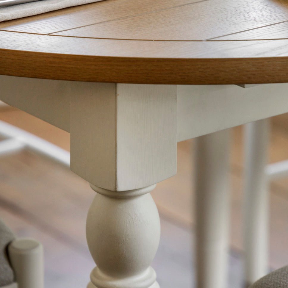 Eton Round Extending Dining Table - White3 - Duck Barn Interiors