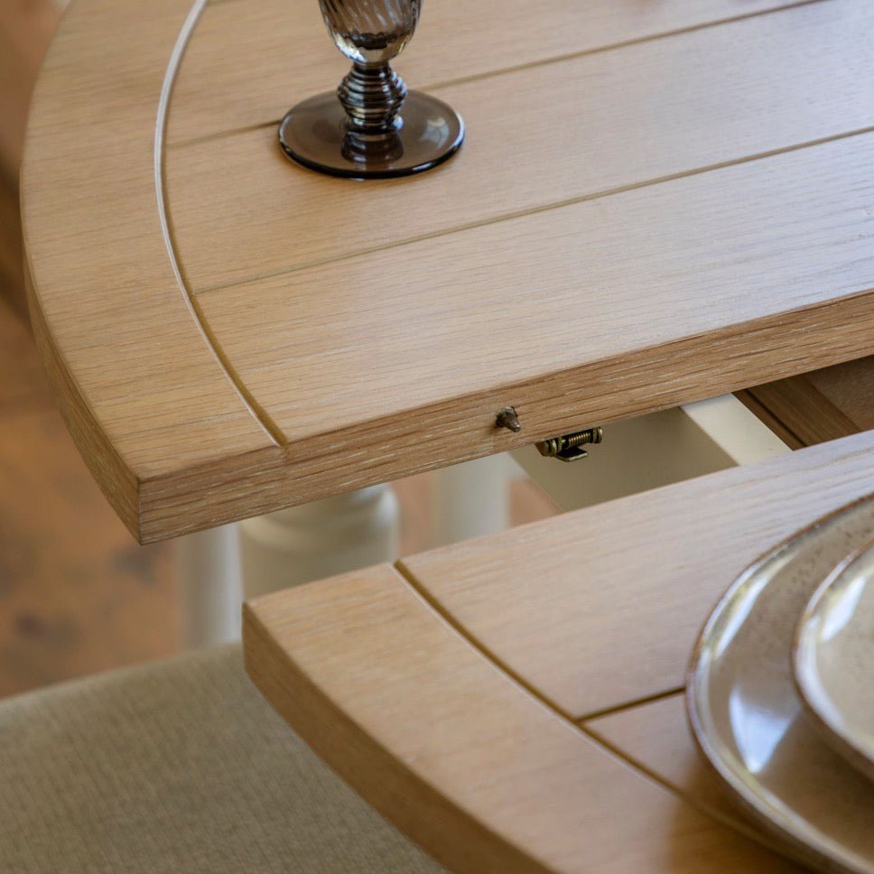 Eton Round Extending Dining Table - White4 - Duck Barn Interiors