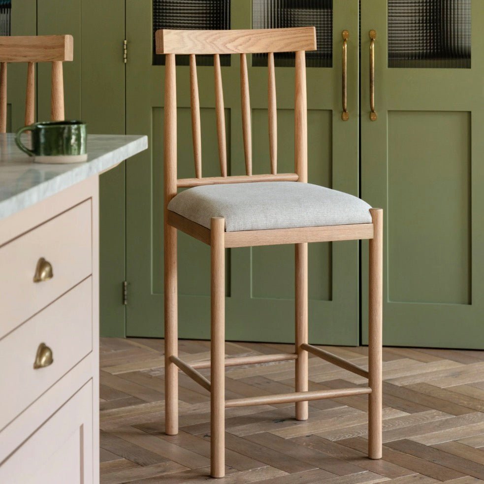Eton Upholstered Bar Stool - Natural (Set of 2)1 - Duck Barn Interiors