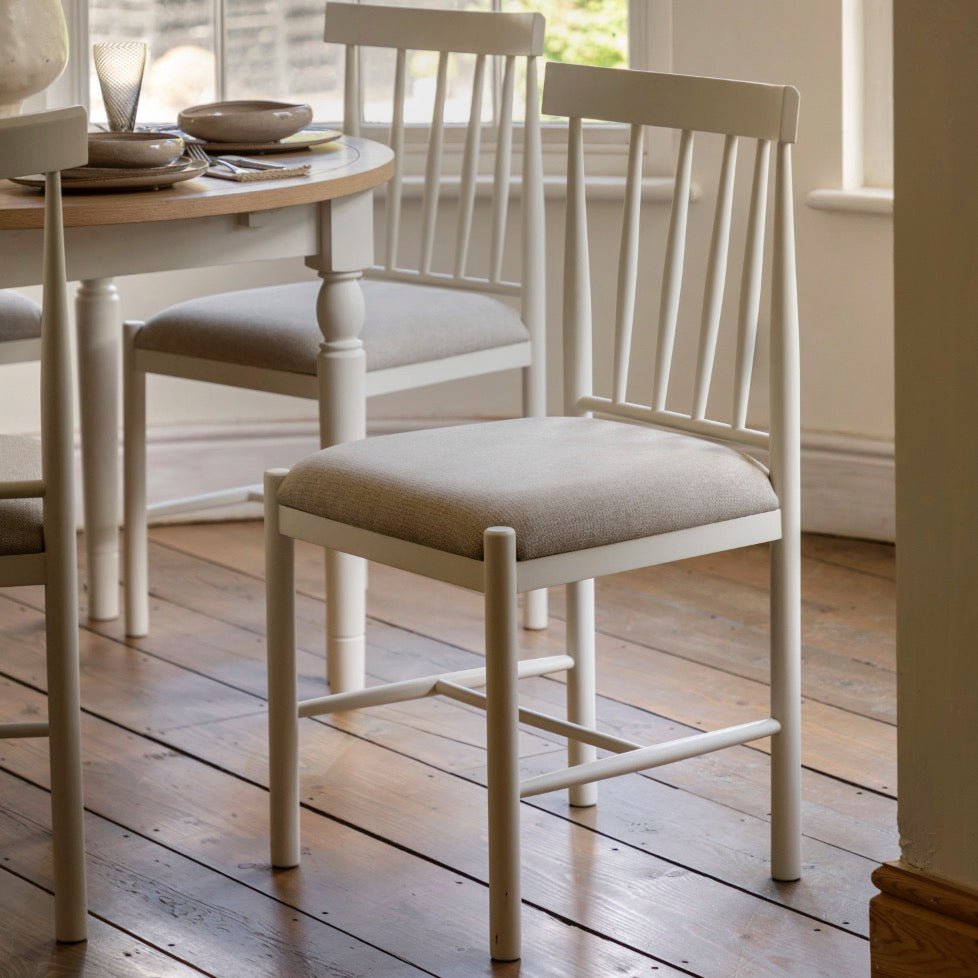 Eton Upholstered Dining Chairs - White (Set of 2)1 - Duck Barn Interiors