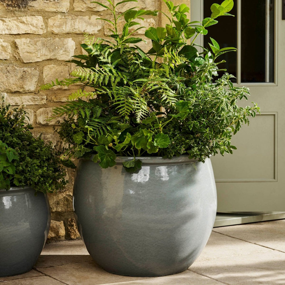 Ettington Ceramic Grey Planter2 - Duck Barn Interiors