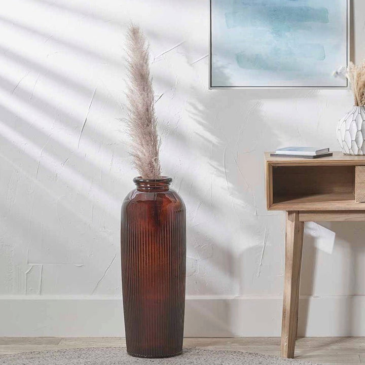 Extra Large Tall Recycled Glass Vase - Brown1 - Duck Barn Interiors