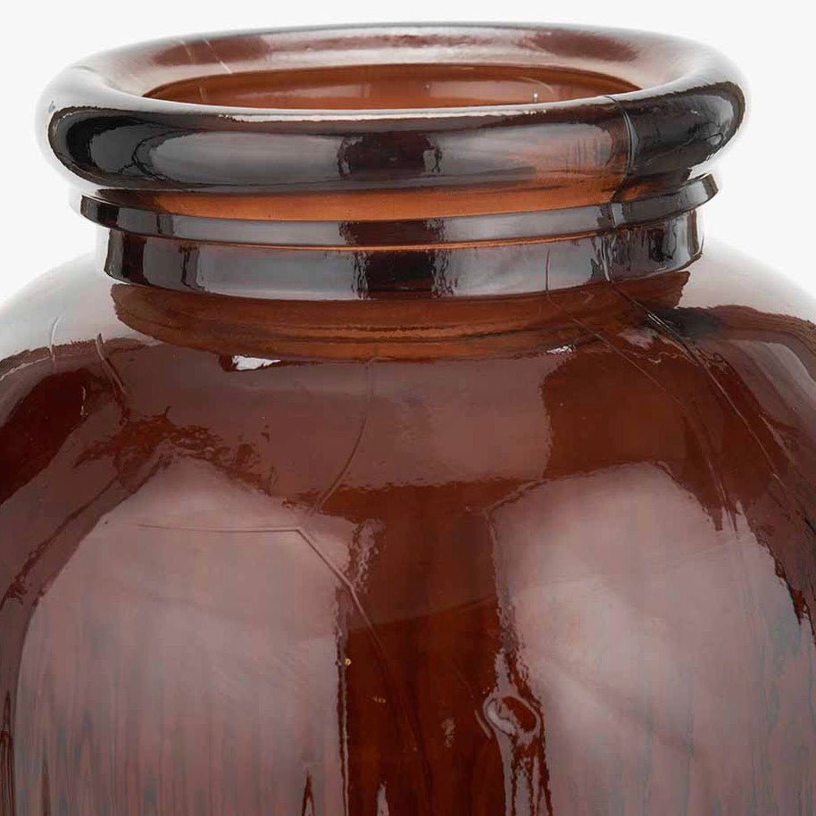 Extra Large Tall Recycled Glass Vase - Brown7 - Duck Barn Interiors