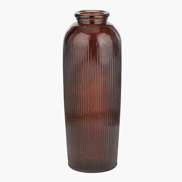 Extra Large Tall Recycled Glass Vase - Brown2 - Duck Barn Interiors