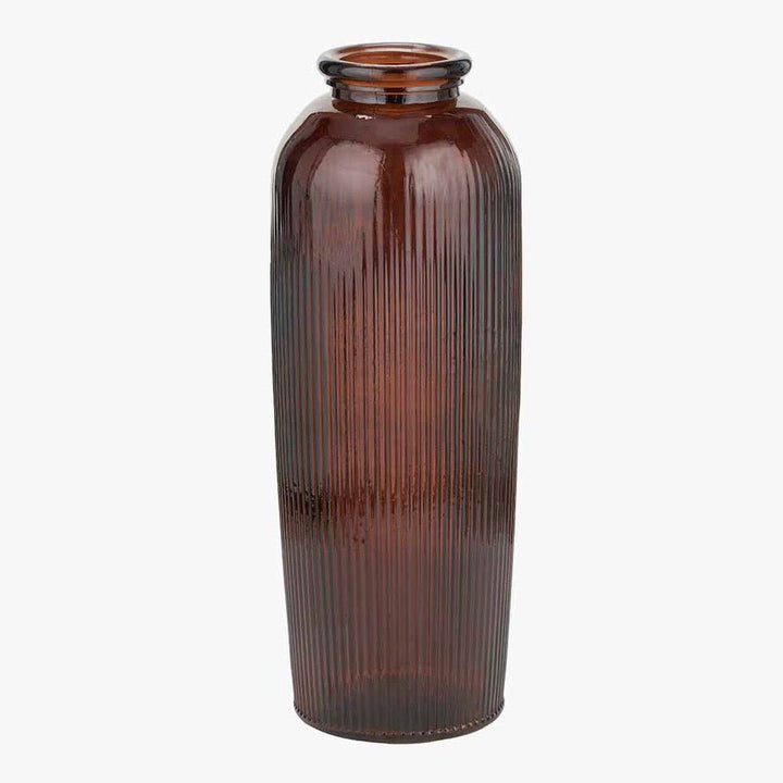 Extra Large Tall Recycled Glass Vase - Brown6 - Duck Barn Interiors