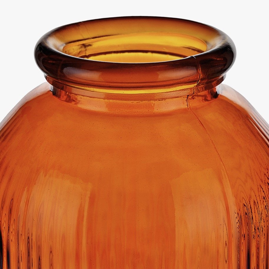 Extra Large Tall Recycled Glass Vase - Orange2 - Duck Barn Interiors
