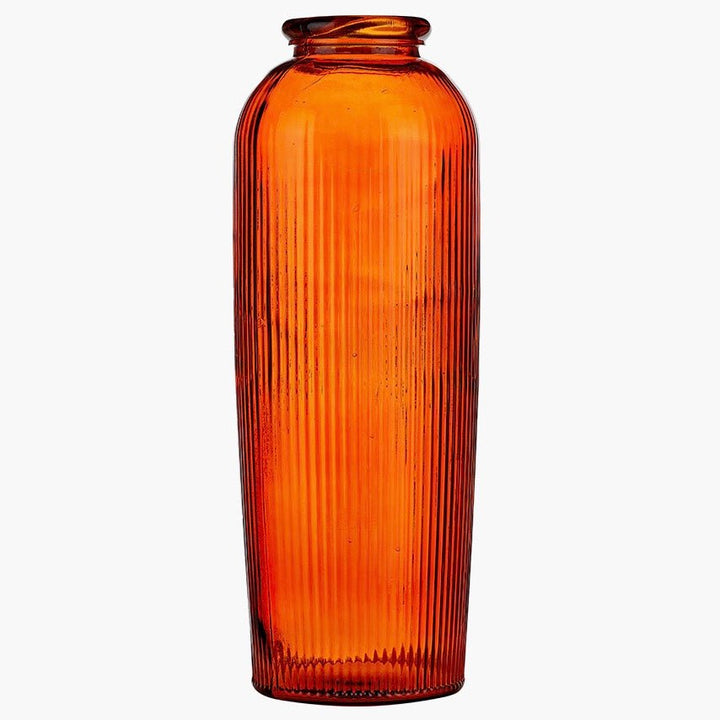 Extra Large Tall Recycled Glass Vase - Orange5 - Duck Barn Interiors