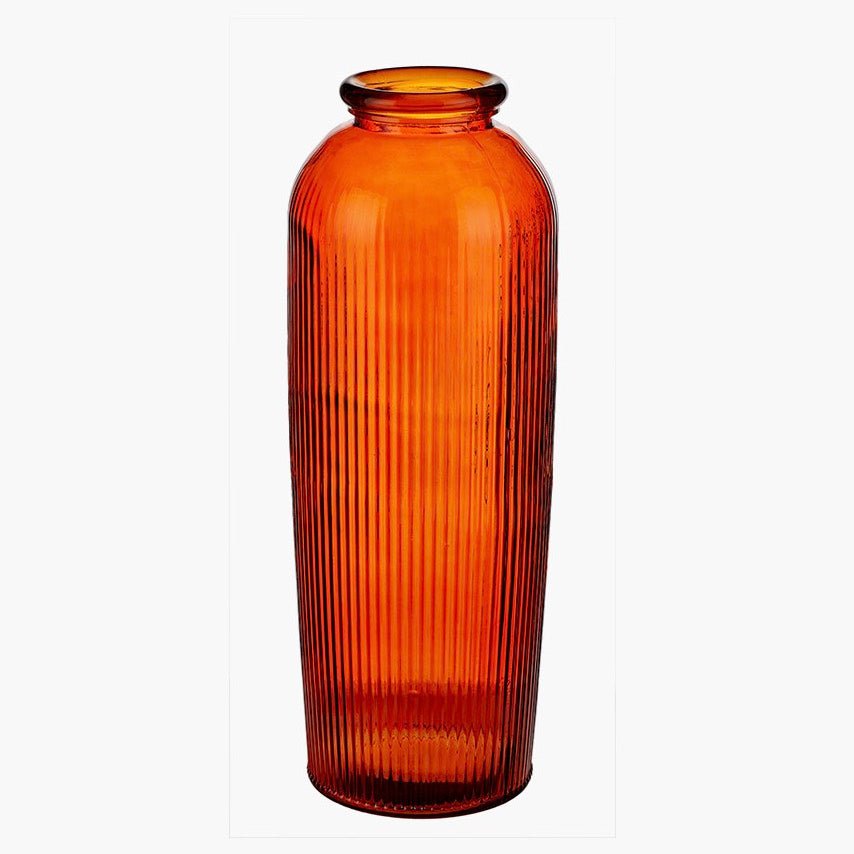 Extra Large Tall Recycled Glass Vase - Orange7 - Duck Barn Interiors