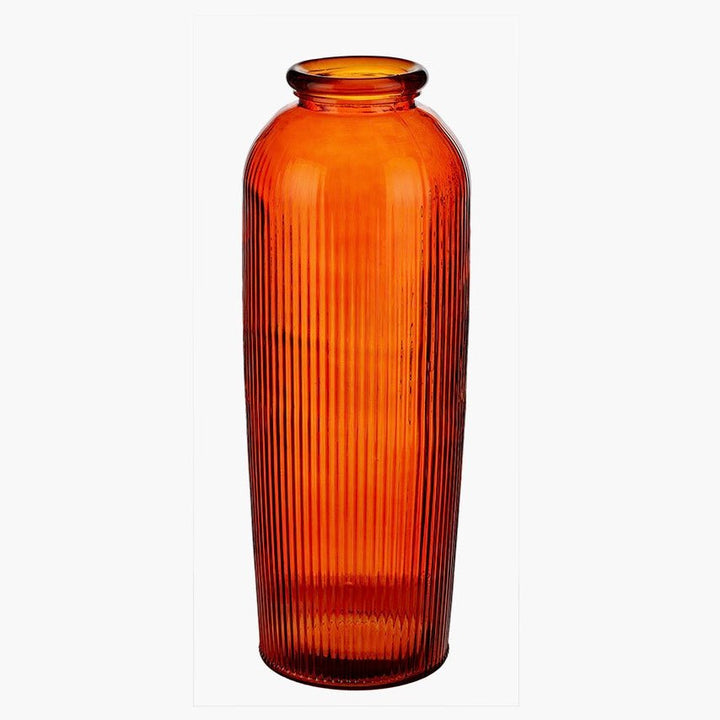 Extra Large Tall Recycled Glass Vase - Orange7 - Duck Barn Interiors