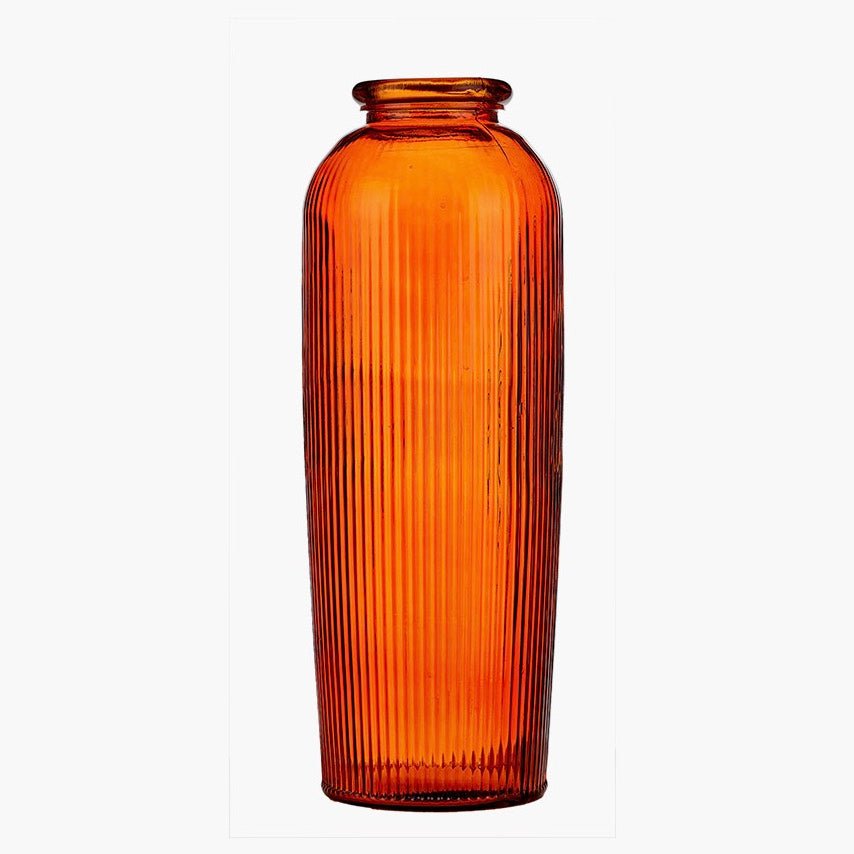 Extra Large Tall Recycled Glass Vase - Orange6 - Duck Barn Interiors